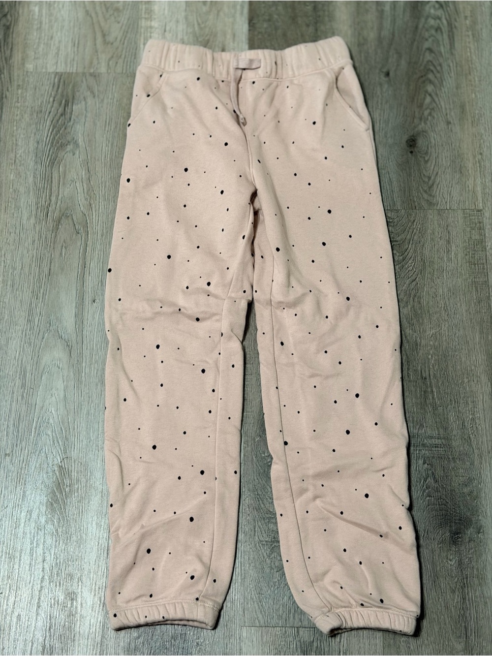 Cat & Jack Pink Sweatpants with Black Dot Print